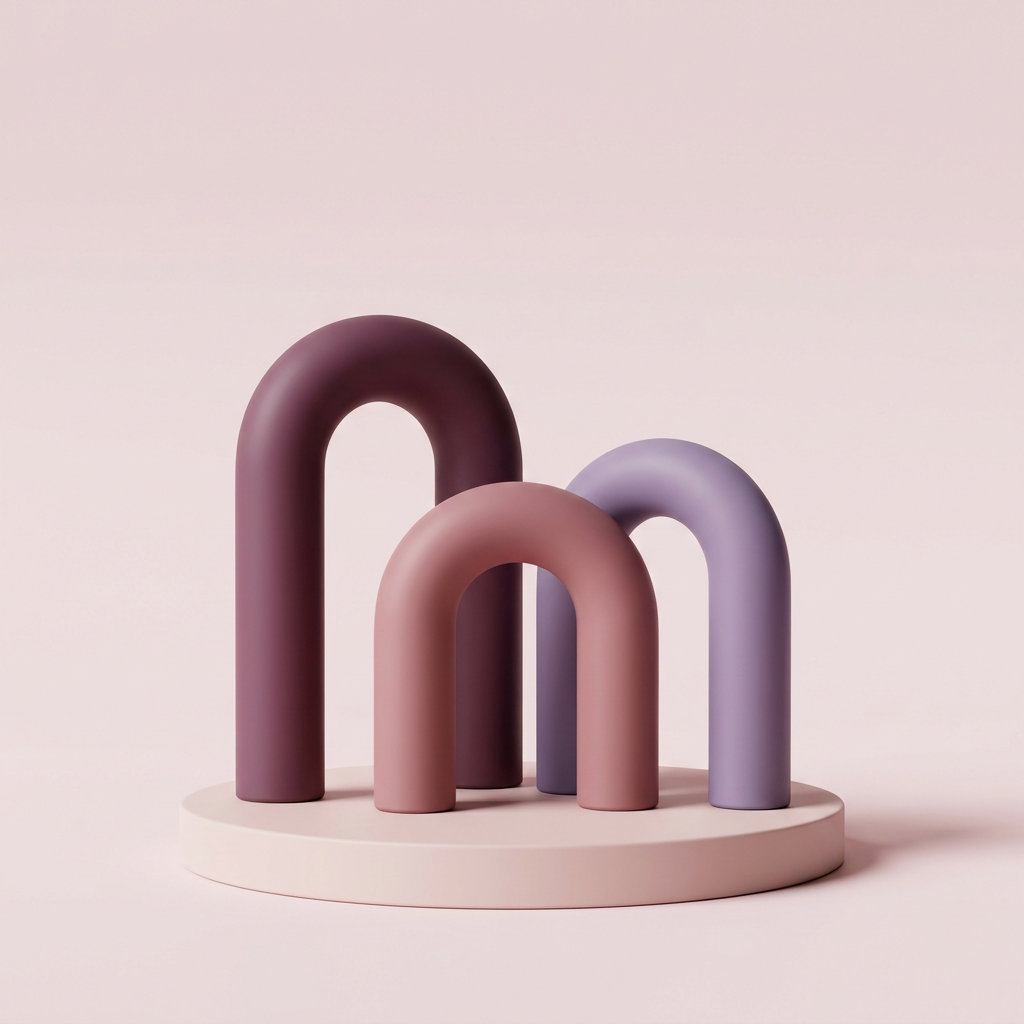 Abstract collection image in blush, mauve and plum
