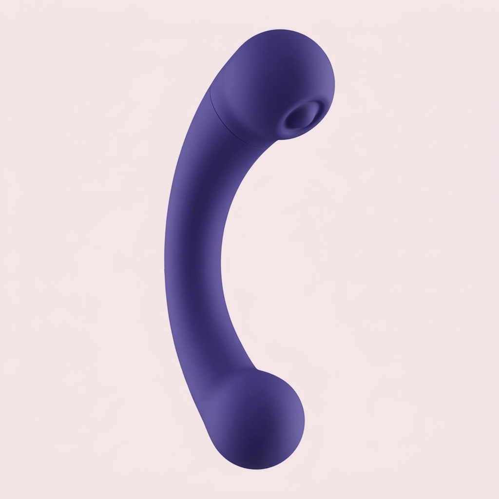 Double Ended Dildos preview with the new purple product on pale blush