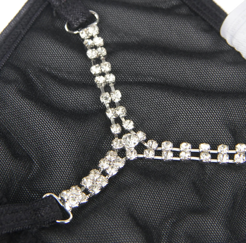 JCW 5218-3 Jewelled G-String Black S