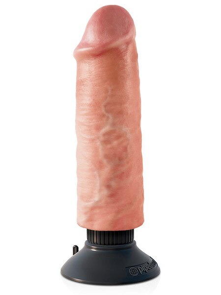 Pipedream King Cock 6 inch Vibrating Dildo with Posable Spine and Suction Cu