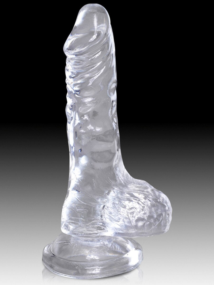 King Cock  6 Cock with Balls Clear