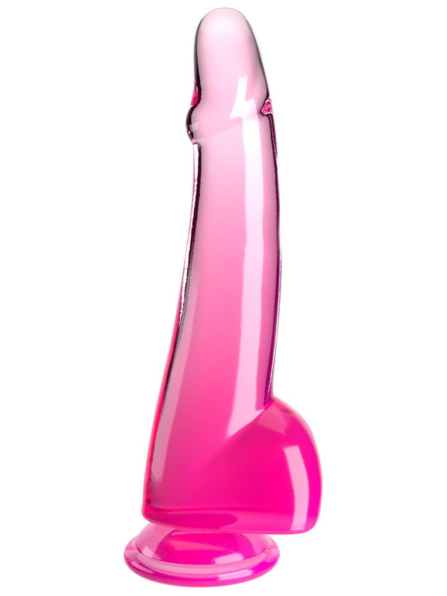 King Cock Clear 10 in. with balls - Pink