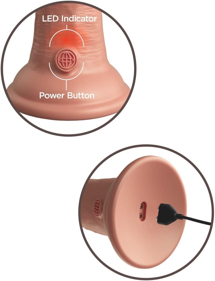 King Cock Elite 8 in. Vibrating Silicone Dual Density Cock Light