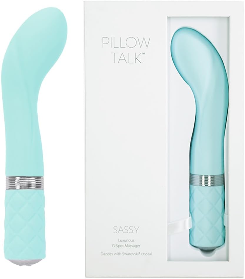 Pillow Talk SASSY Swarovski G-Spot Vibrator Teal Blue