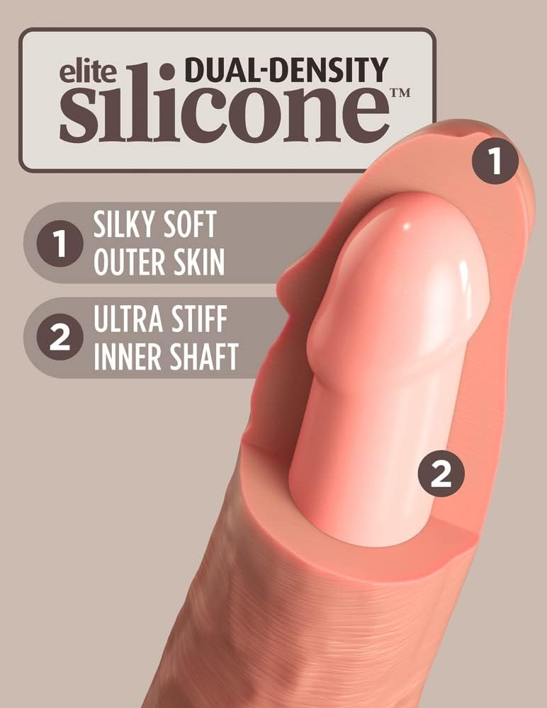 King Cock Elite 8 in. Vibrating Silicone Dual Density Cock Light