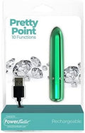 PowerBullet Pretty Point Bullet Vibrator – Metallic Green