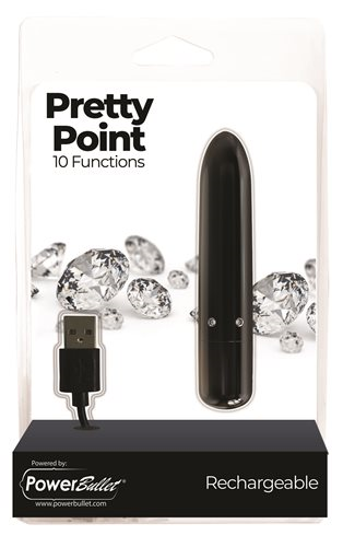 PowerBullet Pretty Point Bullet Vibrator – Black