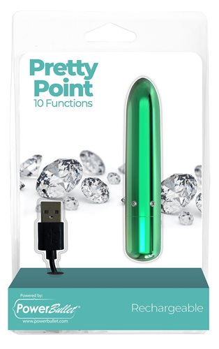 PowerBullet Pretty Point Bullet Vibrator – Teal