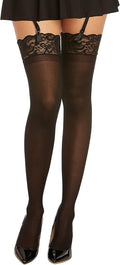 Dreamgirl Thigh High Sheer Lace Stockings Black