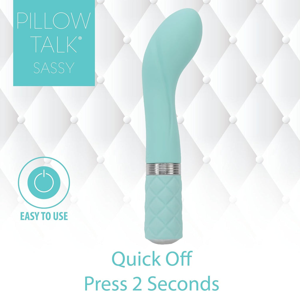 Pillow Talk SASSY Swarovski G-Spot Vibrator Teal Blue