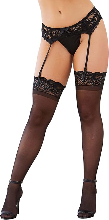 Dreamgirl Lace Garter Belt Black 8735 O/S