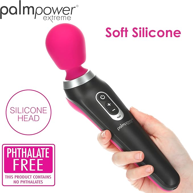 PalmPower EXTREME Cordless Rechargeable Body Wand Massager Pink