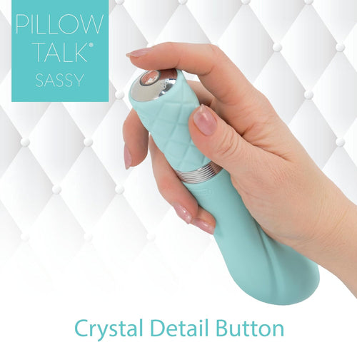 Pillow Talk SASSY Swarovski G-Spot Vibrator Teal Blue