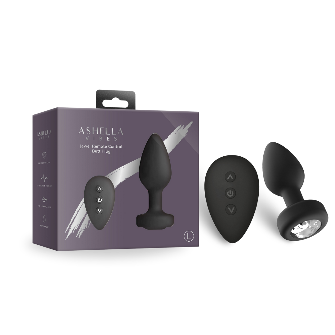 Ashella Vibes Jewel Remote Control Butt Plug - Medium