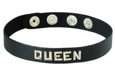 Spartacus Wordband Leather Collar – QUEEN
