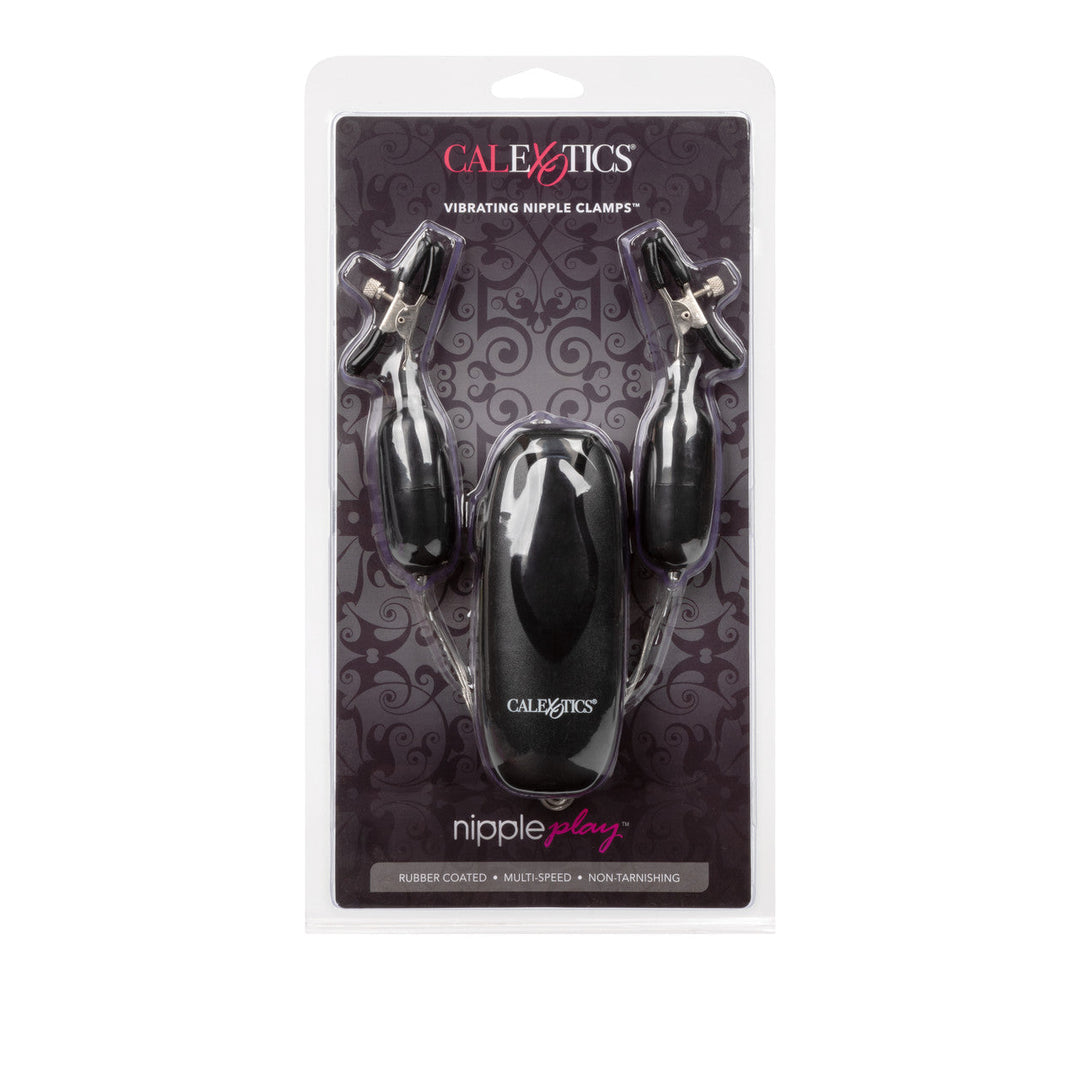 Calexotics Nipple Play VIBRATING NIPPLE CLAMPS with Remote Control Black