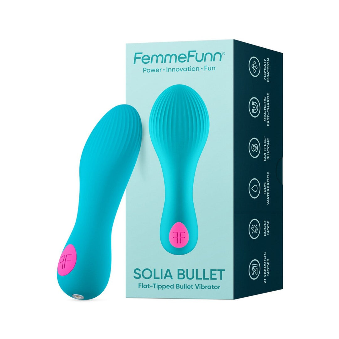 Solia Flat-Tipped Bullet Vibrator – Teal
