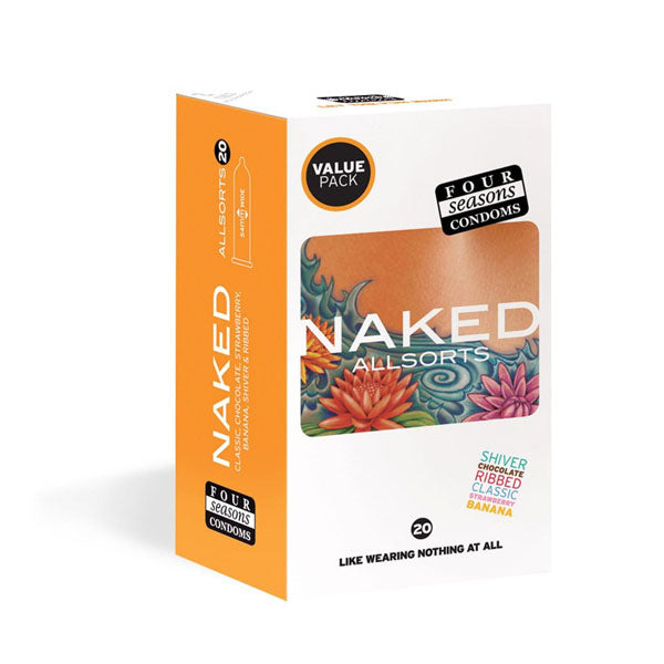 Condom 20pk Naked Allsorts 54mm