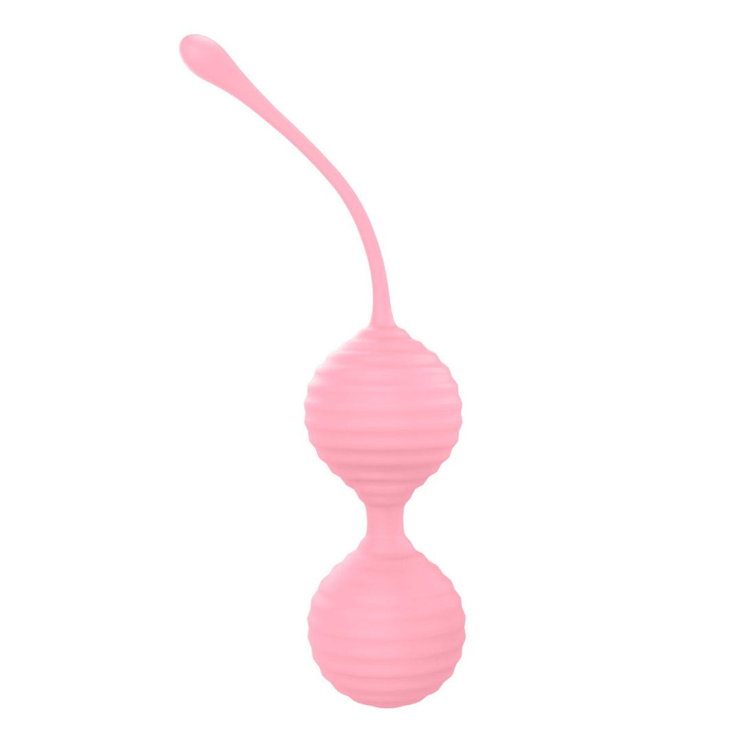 Luv Inc KG88 Ribbed Silicone Kegel Balls 2-Piece Set | Coral