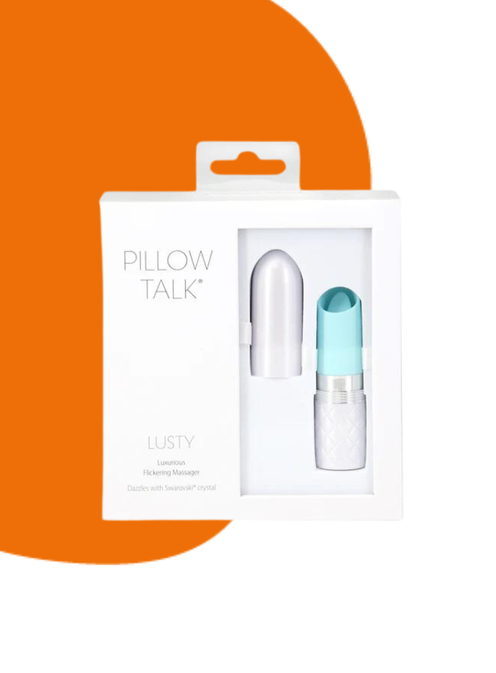 Pillow Talk LUSTY Swarovski crystal mini lipstick clitoral vibrator with flickering tongue