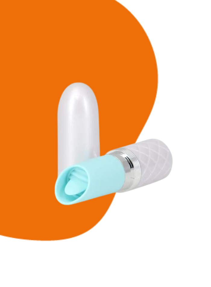 Pillow Talk LUSTY Swarovski crystal mini lipstick clitoral vibrator with flickering tongue