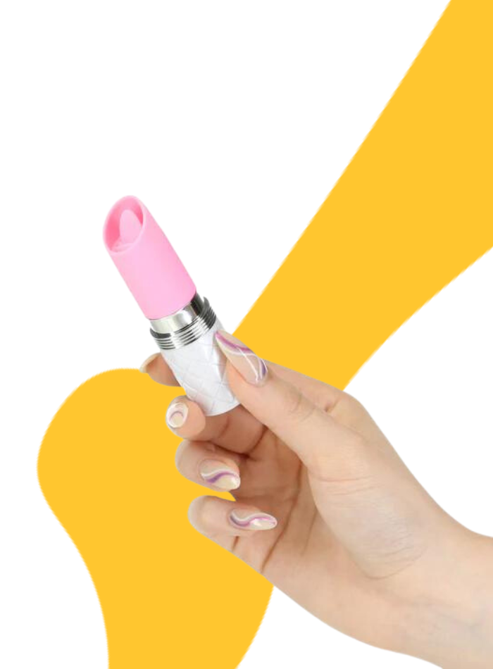 Pillow Talk LUSTY Swarovski crystal mini lipstick clitoral vibrator with flickering tongue