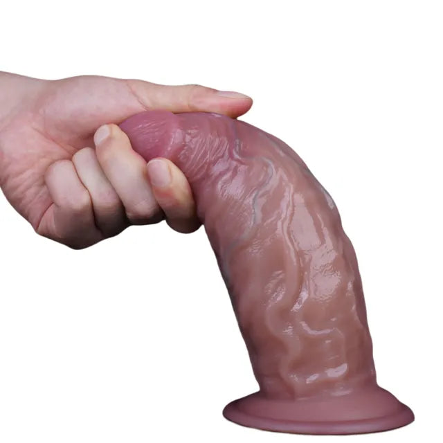 Realistic Silicone Dildo with Suction Cup – Flesh 19.5cm