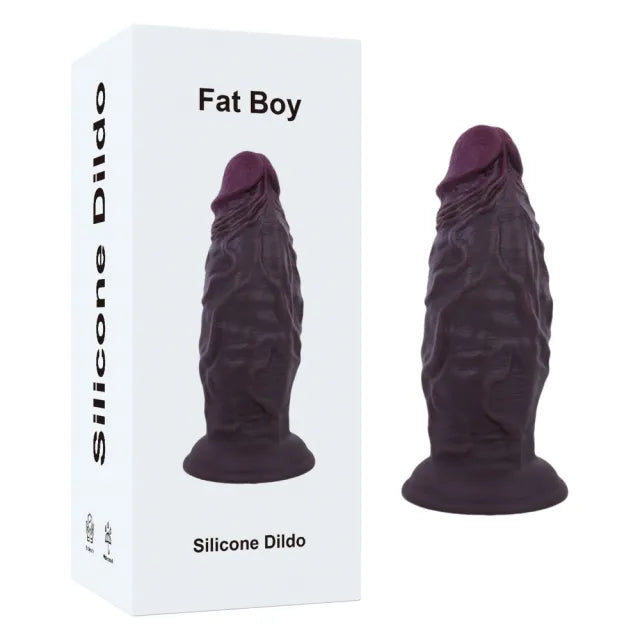 Realistic Silicone Dildo with Suction Cup – Dark Brown 19.5cm
