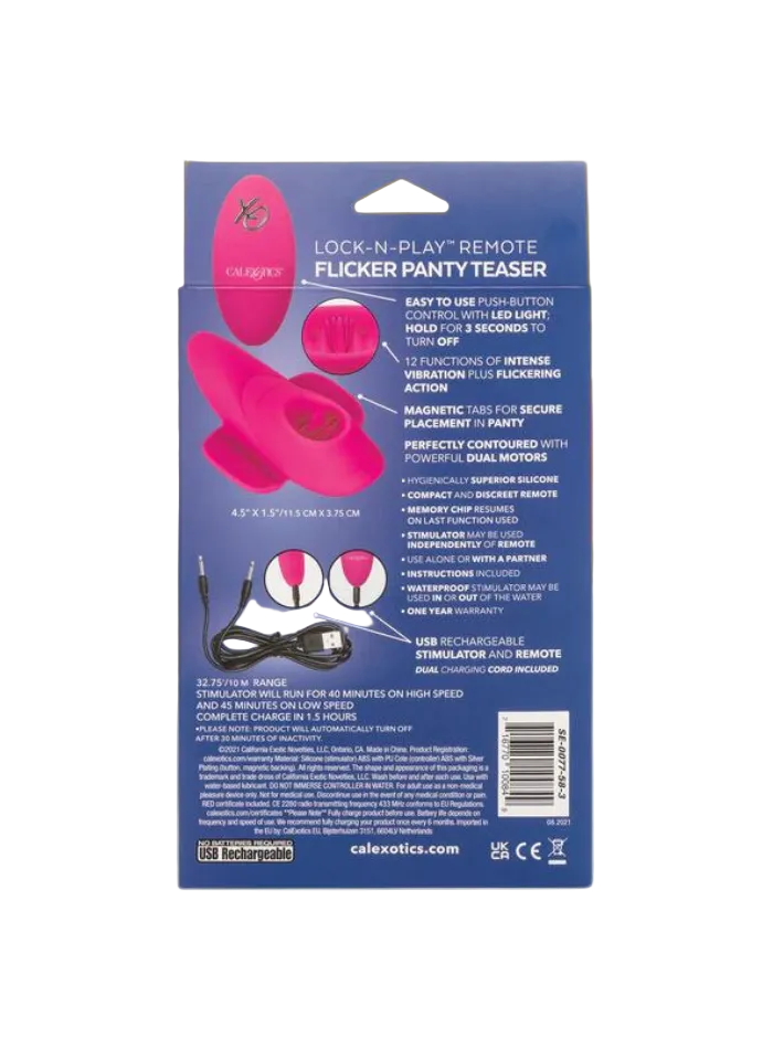 CaleXOtics Lock-N-Play REMOTE FLICKER PANTY TEASER