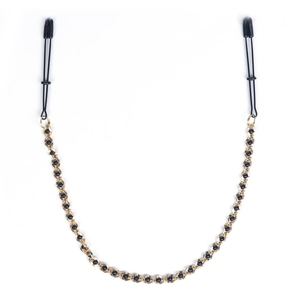 Spartacus Adjustable Tweezer Nipple Clamps with Gold Chain | Premium BDSM