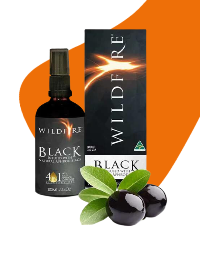 Wildfire BLACK 4 in 1 Pleasure Oil Double Strength Aphrodisiac Massage Oil 100ml