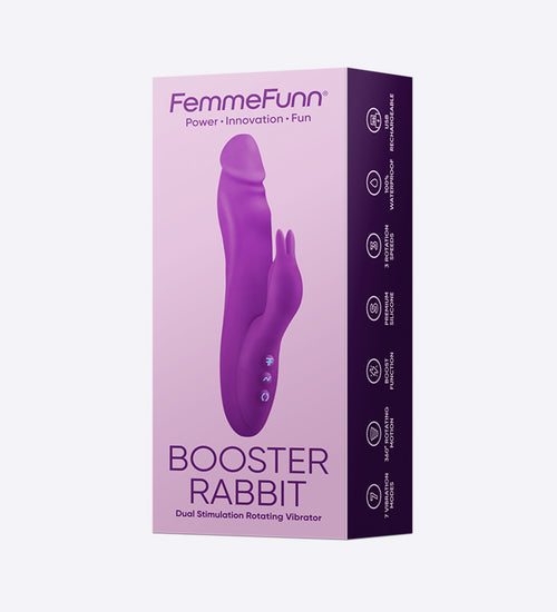 FemmeFunn Booster Rabbit Rotating Vibrator - Purple/Pink