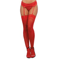 Dreamgirl Back Seam Sheer Thigh High Stockings Red One Size