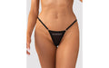 Hungry? Rhinestone Mesh Thong