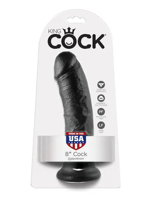 King Cock - 8 in. Cock Black No Balls