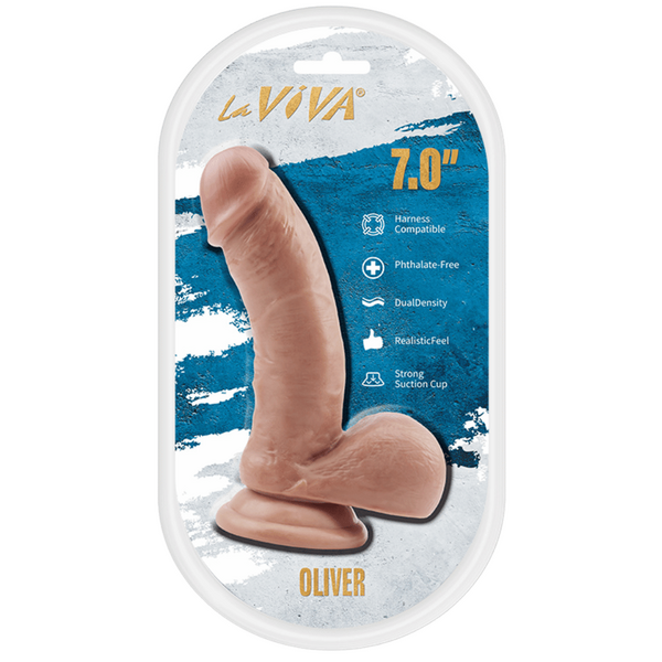 La Viva Oliver 7" Premium Dual Density Dildo - Harness Compatible