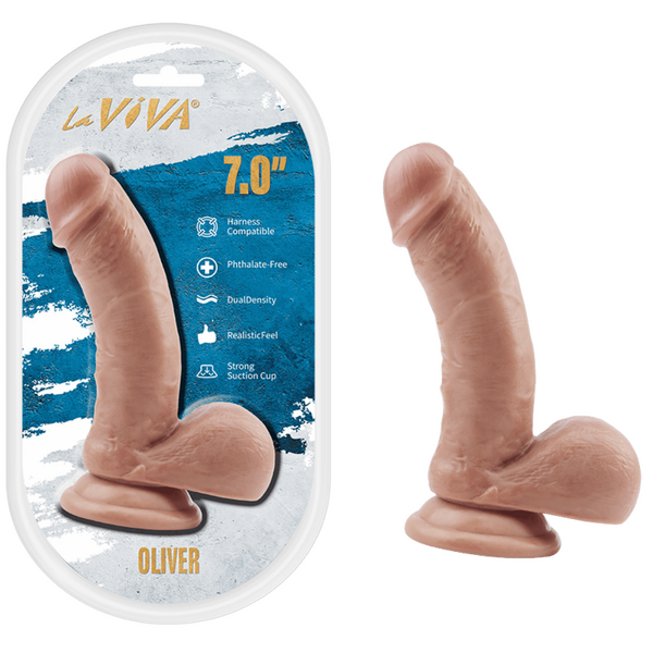 La Viva Oliver 7" Premium Dual Density Dildo - Harness Compatible