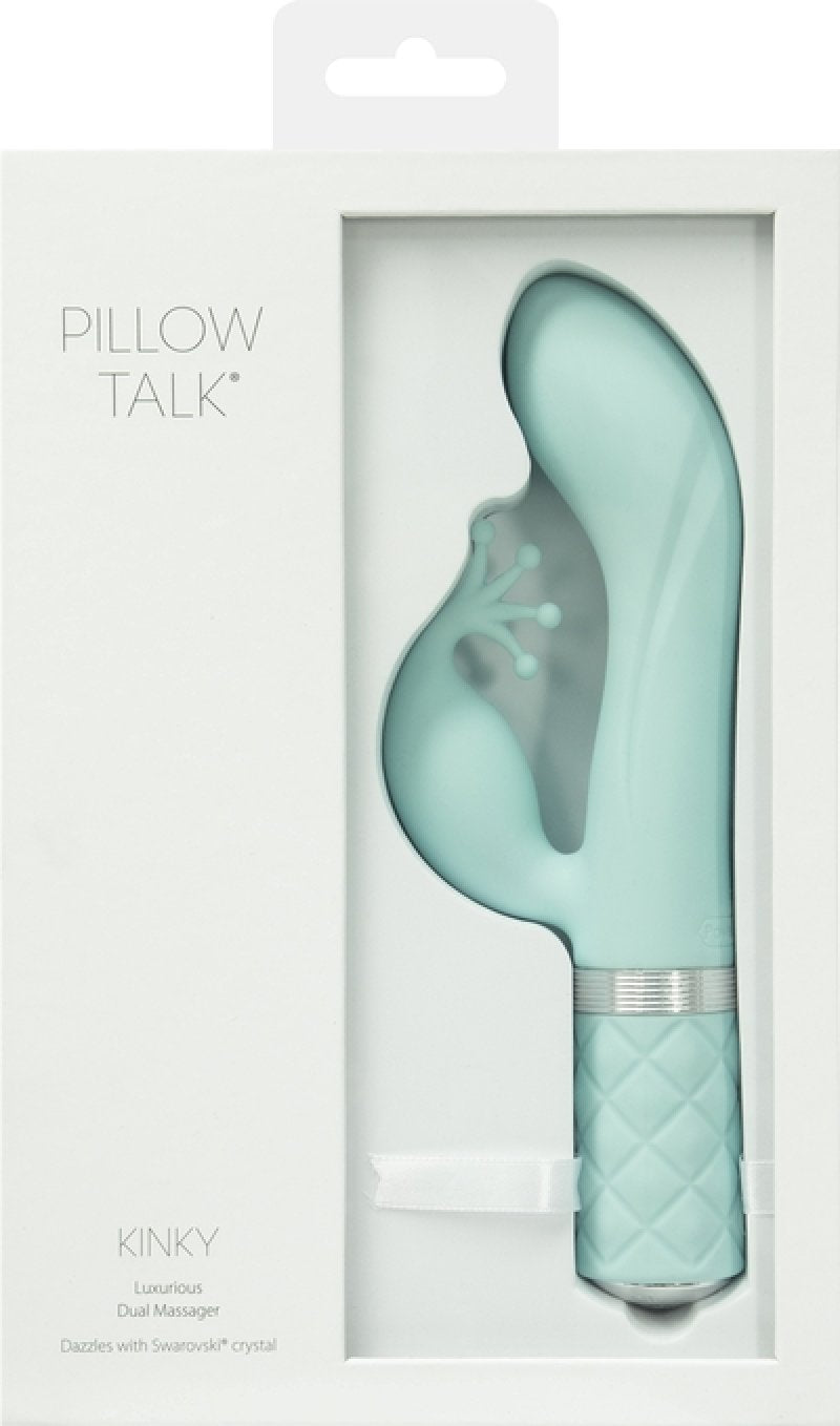 Pillow Talk KINKY Swarovski Multi-Tip Vibrator Teal Blue