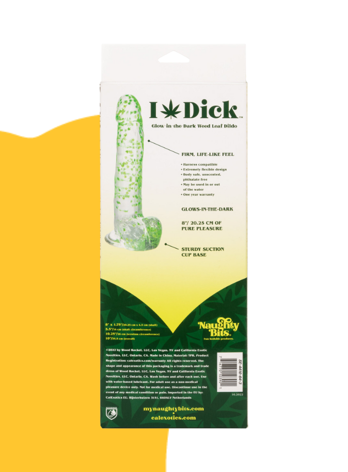 Naughty Bits I LEAF DICK Glow-In-The-Dark WEED LEAF DILDO