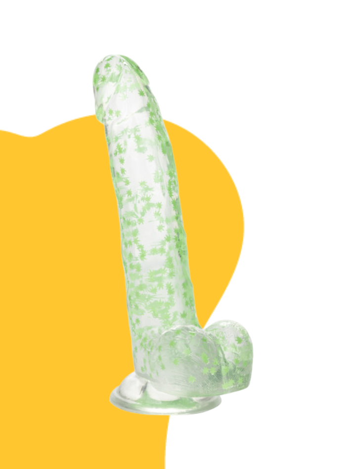 Naughty Bits I LEAF DICK Glow-In-The-Dark WEED LEAF DILDO