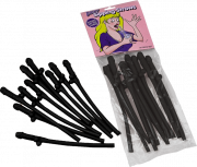 Dicky Sipping Straws 10 Pack – Black Novelty Party Straws