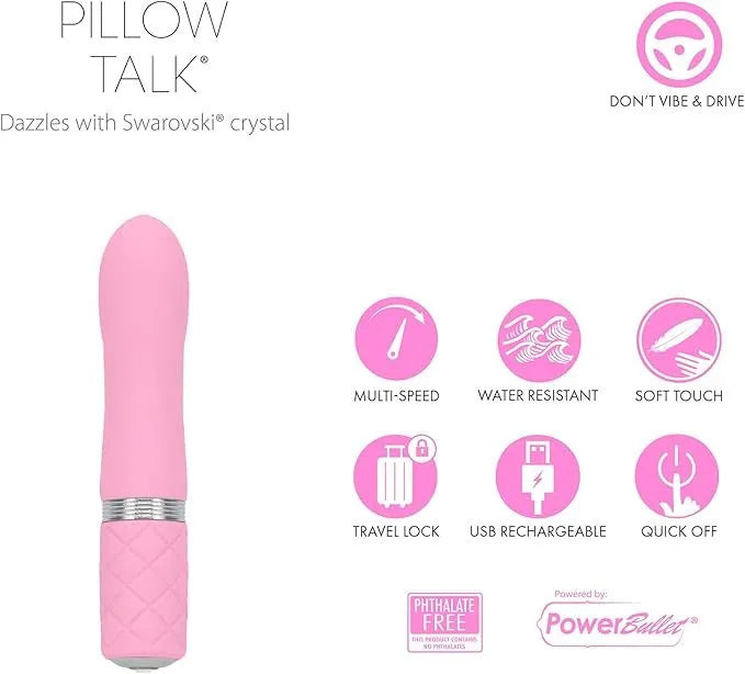Pillow Talk FLIRTY Swarovski Mini Bullet Vibrator Pink
