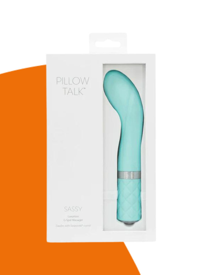 Pillow Talk SASSY G-Spot Vibrator - Swarovski Crystal Luxury Design Teal