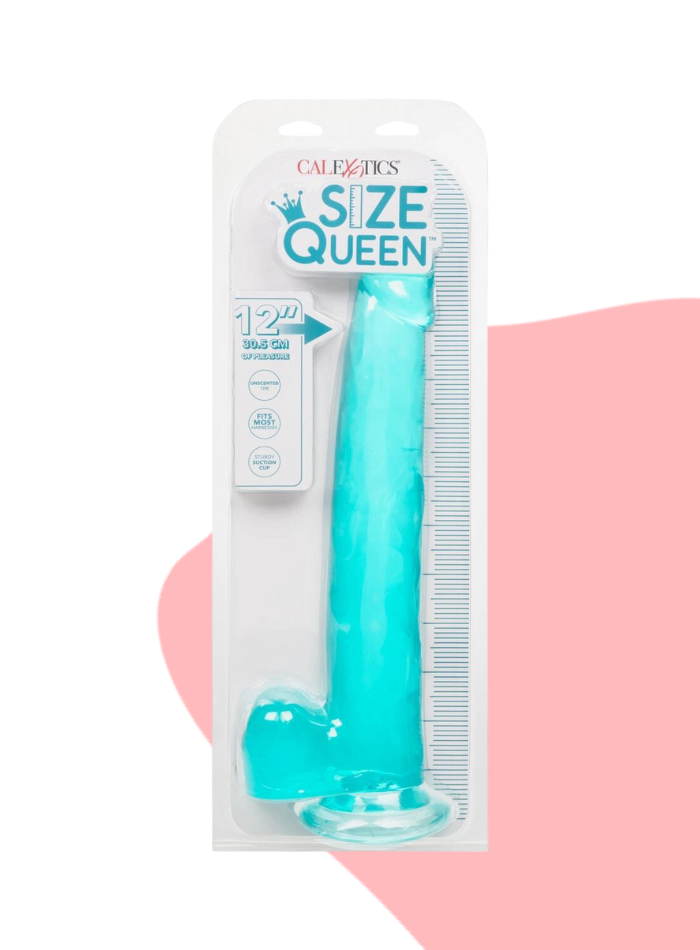 Calexotics SIZE QUEEN Flexible Dildo with Suction Cup and Balls