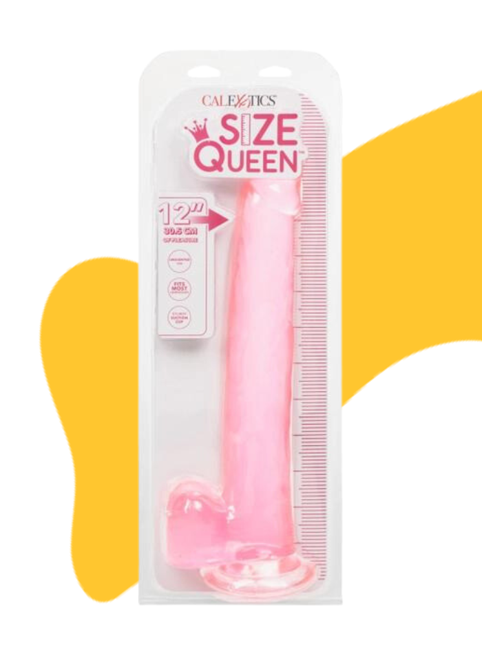 Calexotics SIZE QUEEN Flexible Dildo with Suction Cup and Balls