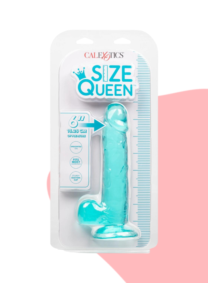 Calexotics SIZE QUEEN Flexible Dildo with Suction Cup and Balls