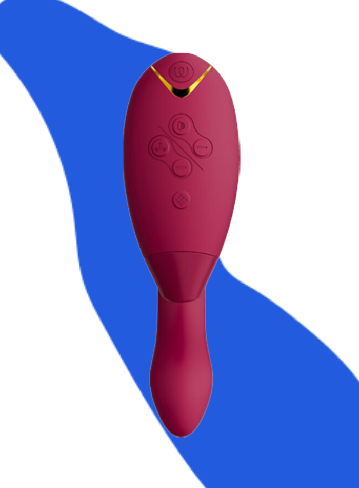 Womanizer DUO Two 8 inch G-Spot Rabbit Vibrator with Pleasure Air Clitoral Suction Stimulator