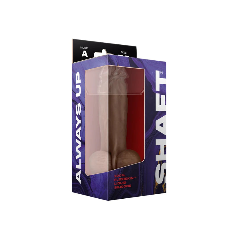 Model A SHAFT ALWAYS UP Flexiskin Liquid Silicone Realistic Dildo with Balls
