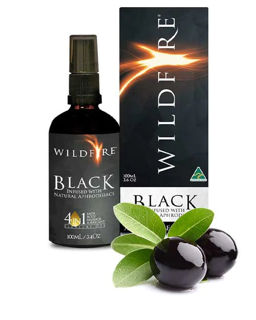 Wildfire BLACK 4 in 1 Pleasure Oil Double Strength Aphrodisiac Massage Oil 100ml