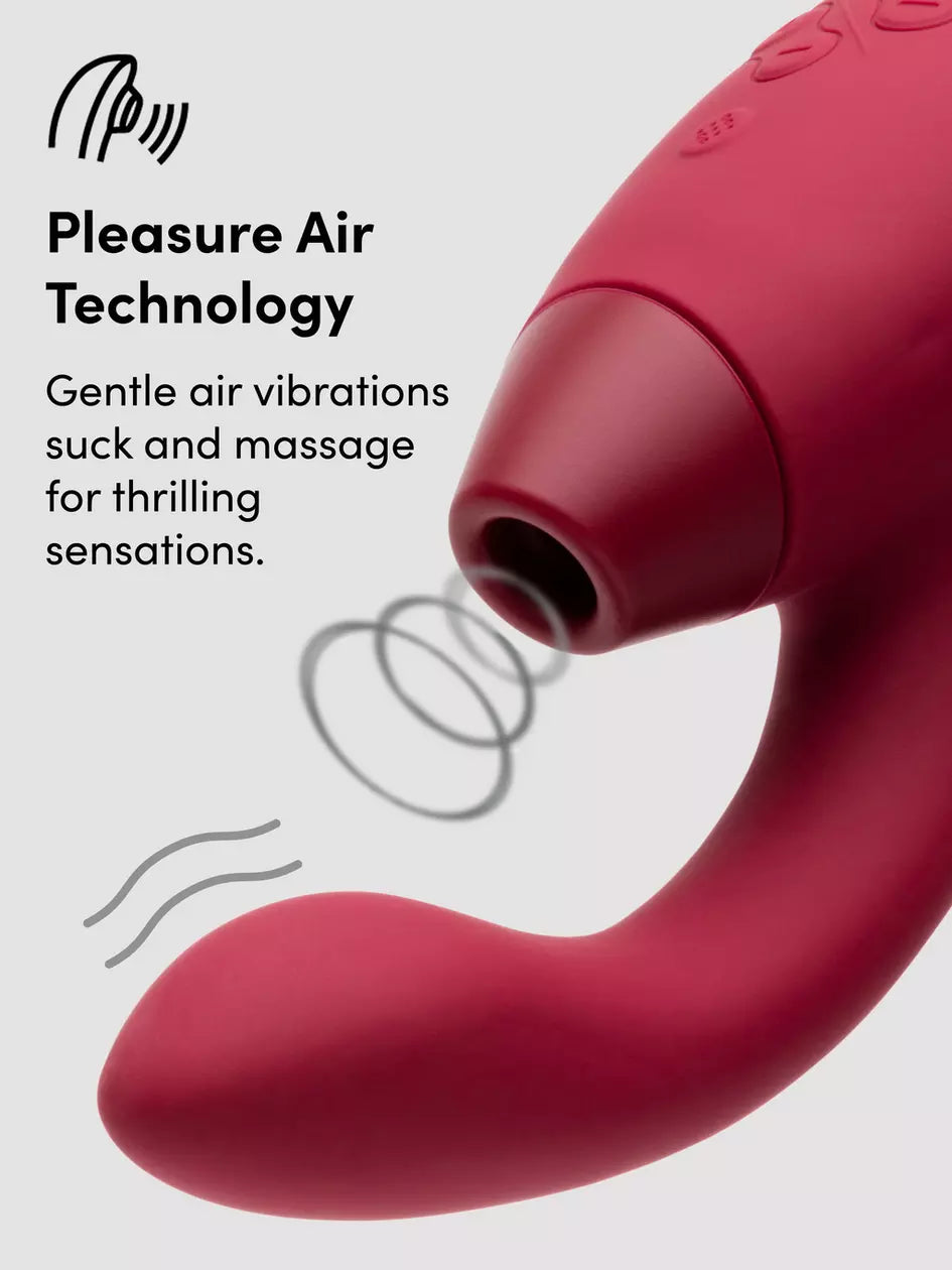 Womanizer DUO Two 8 inch G-Spot Rabbit Vibrator with Pleasure Air Clitoral Suction Stimulator